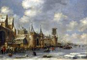 Skaters outside city walls Thomas Hovenden